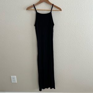 Topshop Black Ribbed Midi Dress Size 2